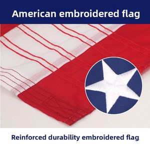 Guirlande drapeau américain transfrontalier pour décoration extérieure, Fête de l'Indépendance, vente en gros, bannière étoilée américaine brodée en tissu Oxford 210D - Product Image 3