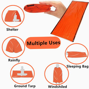 Sac de couchage d'urgence en film polyester pour équipement de camping en plein air, sac de survie, kit d'urgence - Product Image 5