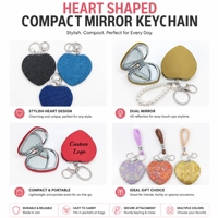 Miroirs de poche compacts en cuir PU vierges pour sublimation, plusieurs styles, miroirs cosmétiques portables, petits miroirs de maquillage, miroirs de poche