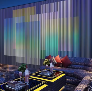 3D geometrische abstrakte graue Hintergrund Designer 3d 5d 8d hd Foto Mode Wallpaper benutzer definierte KTV Wand dekor Streifen Neon Lichteffekt - Product Image 5