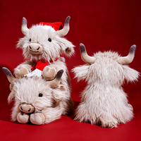 Peluches Vache des Highlands Réalistes Multicolores – Animaux Sauvages en Peluche Prêts à l'Expédition – Poupées Douces et Adorables – Cadeau Idéal