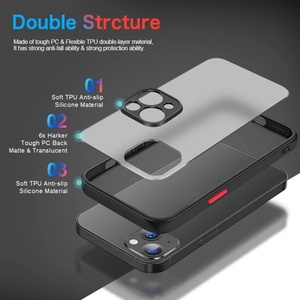 เคสโทรศัพท์กันกระแทก TPU+PC  แบบด้าน  วัสดุซิลิโคน  สำหรับ iPhone 16 13 14, 15, 17 Pro Max Air 11  ผิวสัมผัสนุ่มแบบด้าน - Product Image 6