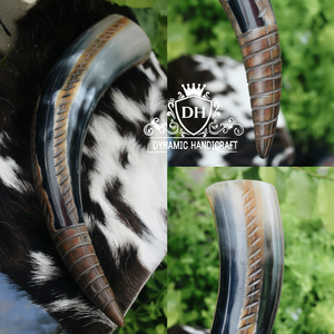 Premium rústico hecho a mano cuerno de búfalo vikingo taza Ale Tankard para cerveza y hidromiel regalo Premium Drinkware - Product Image 1