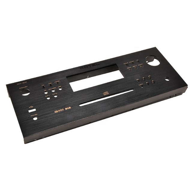 Brushed Aluminum Control Face Panel for Electron Natural/Black Anodized Laser Cut Audio/Stereo Amplifier Panel with Mount Holes