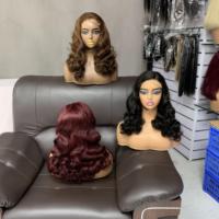 Perruque Bob de 18 pouces P4/30 Color Graceful : Cheveux humains Super Double Drawn Ocean Wave, ornée d'une fermeture en dentelle 5x5