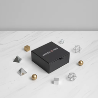 Boîte d'emballage rigide pour bijoux, personnalisée en usine, noire, écologique, avec laminage mat, ensemble cadeau deux pièces pour bague et collier