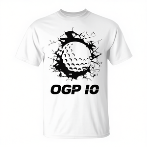 Camiseta de golf con diseño de pelota de golf rotada para jugadores y aficionados - Product Image 2