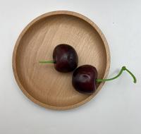 Dîner rond de style japonais pour enfants Plateau à fruits secs en bois de hêtre Sous-verre en bois Petite assiette pour café Tasse à thé Dessert Snack