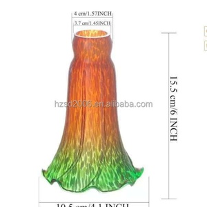 Abat-jour en verre soufflé à la bouche de couleur ambre, fait main, en forme de lys de bassin, pour lampes de table, lampes sur pied et couvercles de luminaires - Product Image 6