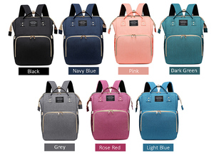 Oem grande de viaje de asiento usb mochila bolsa de bebé portátil multifuncional vegano bolsa de pañales con cambiar la cama. - Product Image 2