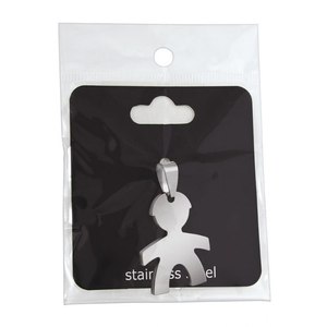 Colgante y amuleto de acero fino para niño pequeño, 22x28 mm - Product Image 2