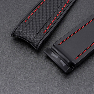 Bracelet de montre en caoutchouc de silicone à extrémité incurvée personnalisée de 20mm de qualité supérieure pour Omege X Swath Moonswatch - Product Image 6