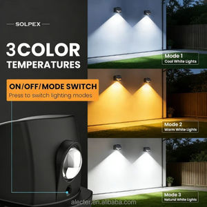 Lampes solaires murales extérieures innovantes IP65 étanches, bicolores, 3 modes, pour terrasse, porche, jardin, décoration et sécurité - Product Image 5