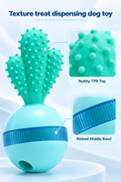 Jouet interactif de luxe pour animaux de compagnie, distributeur de friandises réglable à alimentation lente, balle de puzzle pour chien, distributeur de friandises pour chat en forme de cactus, jouet anti-fuite en plastique pour aliments