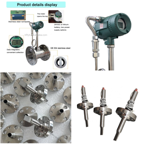 Trung Quốc chi phí thấp cao IP65/IP67 Độ chính xác lỏng gas hơi nước thép không gỉ hiển thị kỹ thuật số mặt bích gắn Vortex lưu lượng kế - Product Image 2