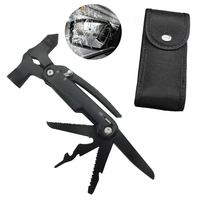 Kit d'outils de survie, marteau à tête sphérique avec poignée en aluminium, pince multifonctionnelle, mini-marteau 12 en 1 avec verrouillage automatique, personnalisable OEM