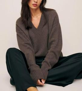 100 maglione di lana <span class=keywords><strong>oversize</strong></span> con scollo a V di lusso unico e raffinato da <span class=keywords><strong>donna</strong></span> - Product Image 2