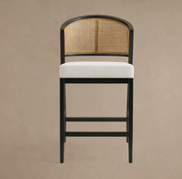 Chaise de bar en bois massif de style américain, une chaise de comptoir de bar haut de gamme et luxueuse, disponible en différentes tailles