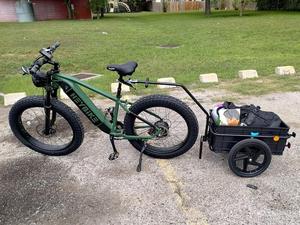 Remolque de <span class=keywords><strong>Bicicleta</strong></span> Resistente <span class=keywords><strong>para</strong></span> Carga y Equipo de Exterior, Carrito de Arrastre Ligero <span class=keywords><strong>para</strong></span> <span class=keywords><strong>Bicicleta</strong></span> <span class=keywords><strong>para</strong></span> Camping, Compras y Transporte Diario - Product Image 4