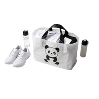 Sac en plastique imprimé biodégradable avec poignée découpée, logo personnalisé, stock disponible pour l'emballage des achats