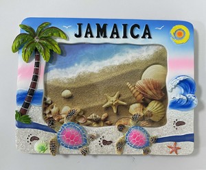 Nouvelle <span class=keywords><strong>plage</strong></span> <span class=keywords><strong>de</strong></span> cadre photo en polyrésine avec nom <span class=keywords><strong>de</strong></span> JAMAICA design <span class=keywords><strong>tortue</strong></span> et paume - Product Image 1