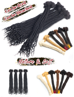 0.2cm 20 Pouces Afro Crépus Bouclés Cheveux Crochet Faux Locs Aiguille Cheveux Humains Dreadlocks Cheveux Humains Accessoires Extension