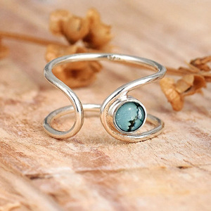 Bague ajustable à l'aspect pierre naturelle pour femme, accessoires minimalistes pour un usage quotidien - Product Image 2