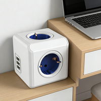 Multiprise Cube Standard UE avec 3 prises CA, 2 ports USB-C et 1 port USB-A, certifiée CE pour la maison européenne