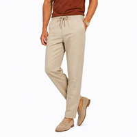 Pantalon en Lin et Coton Personnalisé pour Homme – Respirant, Taille Élastique avec Cordon de Serrage, Idéal Plage et Loisirs – Vente en Gros