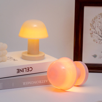 Lampe de nuit LED de style scandinave en forme de champignon, lampe de table portable, décoration d'intérieur, corps blanc, flexible, petite pile bouton