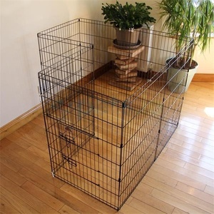 Bolígrafo de ejercicio, valla negra para perros, bolígrafo para cachorros, 8 paneles, corralito para perros, cajas de entrenamiento y viaje, alambre soldado, paneles para mascotas, valla - Product Image 2