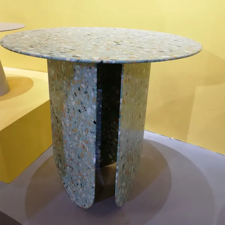 Neues Design Benutzer definierte Anorganische Zement Terrazzo Stein Bunte Block Tisch Grau Moderne Würfel Couch tisch Wohnzimmer Möbel