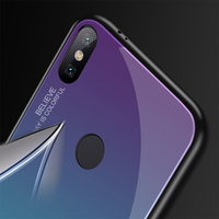 Casing Ponsel Kaca Tempered Gradien, Casing Penutup Pelindung Anti Guncangan, Casing Ponsel Kaca Tempered Gradien untuk Xiaomi Redmi Note 7 6 Pro 5 6A Mi 8 A2 Lite