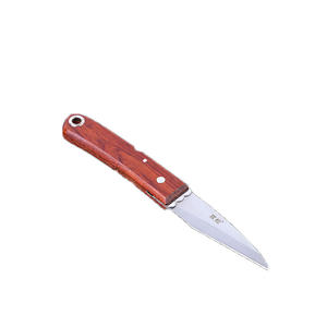 Premium Folding Grafting Knife 80mm Straight Edge High <b>Carbon</b> Steel Blade For Potted Plant Pruning Brown Handle - Product Image 4