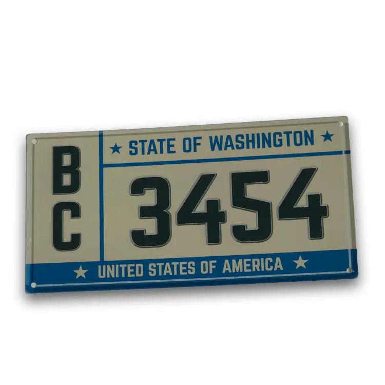 Placa de matrícula con nombre de marca personalizado, decoración de rendimiento envolvente de Estados Unidos, placa de matrícula de coche en relieve para placa de matrícula de motocicleta