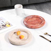 Assiette de fruits ronde en marbre naturel moderne Collection de maison conçue en usine personnalisable Onyx poli étanche pour villas