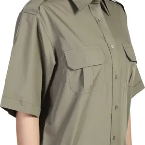 Bayanlar iş gömlek kısa kollu kadın T-Shirt Polyester/pamuk yaz satış