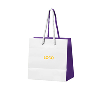 Sac en papier kraft marron personnalisé pour boutique de luxe parfums petits bijoux blanc mariage-Sac en papier de luxe avec poignées