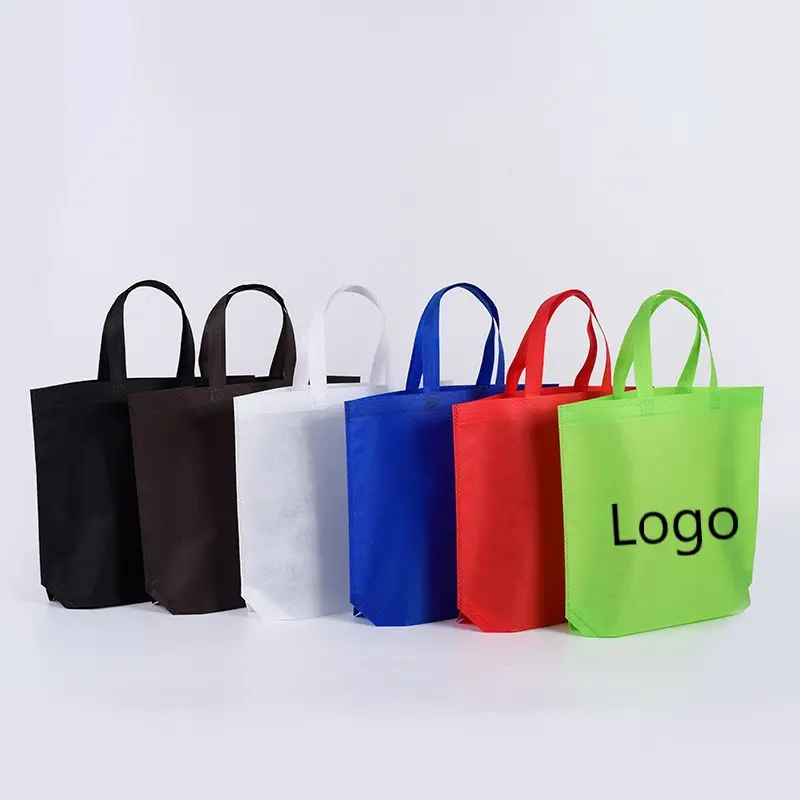 Sacos de compras para mercearia, atacado personalizado, eco friendly, reciclar, reutilizável, laminado, não tecido, branco