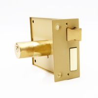 Serrure de porte cylindrique en laiton jaune moderne avec pêne dormant et clé, pour marché du Moyen-Orient, idéale pour la sécurité domestique