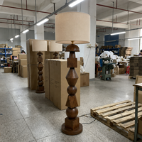 Lampe sur pied en bois recyclé, style minimaliste, pour hôtel, salon, chambre, villa