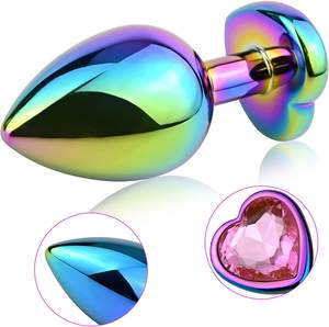 Vente flash : <span class=keywords><strong>Plug</strong></span> <span class=keywords><strong>anal</strong></span> arc-en-ciel en métal avec bijou, jouets sexuels anaux bon marché, dilatateur, petit <span class=keywords><strong>plug</strong></span> <span class=keywords><strong>anal</strong></span> en cristal pour femmes - Product Image 3