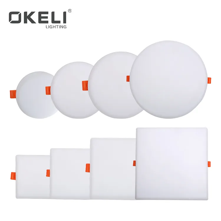 OKELI Frameless recessed mounted smd round square 10W 15W 22W 32W led panel lamp