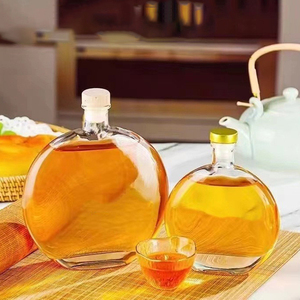 Étiquette personnalisée 250ml 500ml Verre Vodka Jante <span class=keywords><strong>Prune</strong></span> Vin Whisky Liqueur Bouteille Fruit Vin Bouteille En Verre Avec Liège En Bois - Product Image 5