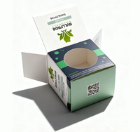 Boîte d'emballage rigide en papier biodégradable BULLFROG Botanica, écologique, avec doublure en éponge, revêtement UV, paillettes, lamination mate, fenêtre