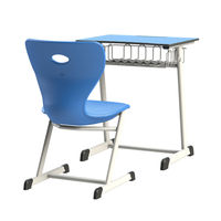 Ensemble Chaise et Bureau Individuel Moderne pour Étudiant – Cadre Métal et Bois Durable, Table d'Étude Confortable pour Salle de Classe, Maison ou Bureau – Garantie 5 Ans