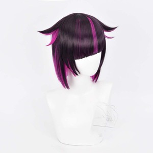 Game Twisted-Wonderland Lilia Vanrouge Cosplay Noir Violet Mixte Perruques courtes résistantes à la chaleur GAHC-040 - Product Image 5