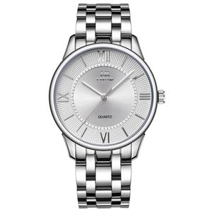 New Custom Logo Waterproof Quartz <b>Watch</b> with Alloy Case Glass Dial Pointer Display-<b>Men's</b> Business Minimalist Steel Band <b>Watch</b> - Product Image 1