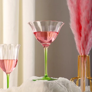 Handmade sem chumbo flor de vidro de cristal Vintage vinho copos coloridos óculos logotipo personalizado cor - Product Image 3