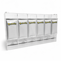 Présentoir de Comptoir Empilable à Alimentation par Gravité pour 6 Paquets de Boosters TCG en Acrylique Transparent – Idéal pour la Vente au Détail